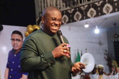 OBA speaking during a celebration